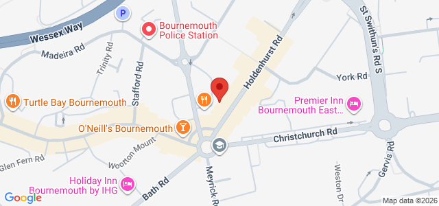 Map showing Bournemouth - Holdenhurst Road in Bournemouth