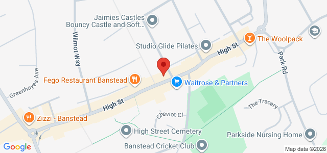 Map showing BANSTEAD in Surrey