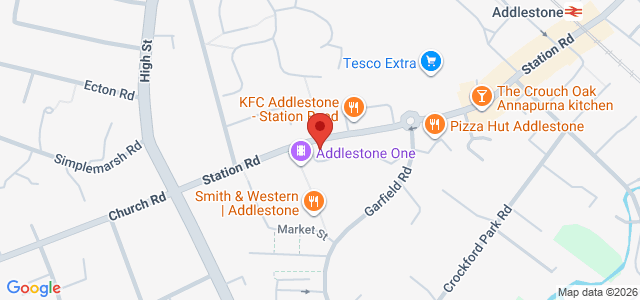 Map showing ADDLESTONE in Surrey