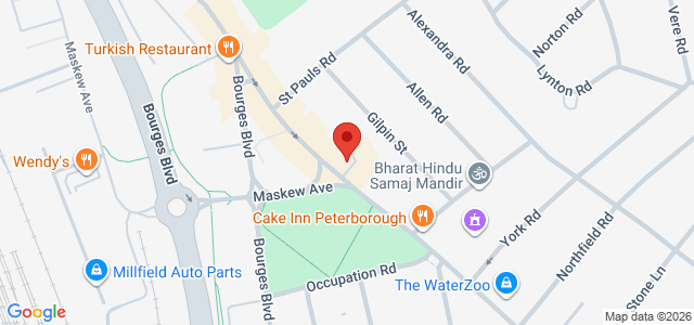 Map showing Papa Johns Peterborough in Peterborough