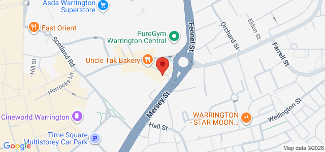 Map showing Papa Johns (UK) Warrington in Warrington