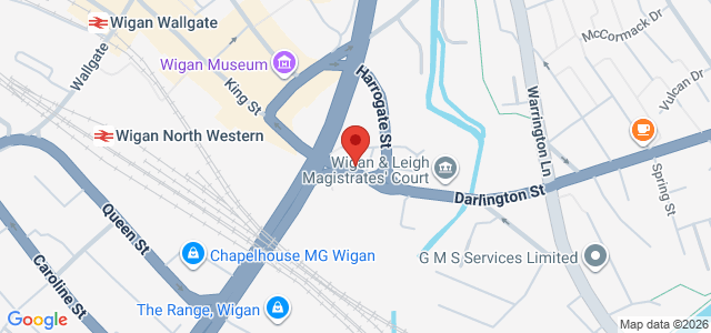 Map showing WIGAN in Wigan