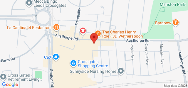 Map showing Papa Johns (UK) Leeds - Crossgates in Leeds